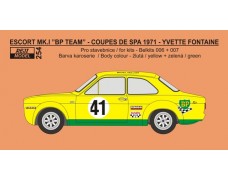 Decal – Ford Escort Mk.I (circuit version) - Coupes de Spa 1971 - #41 Yvette Fontaine